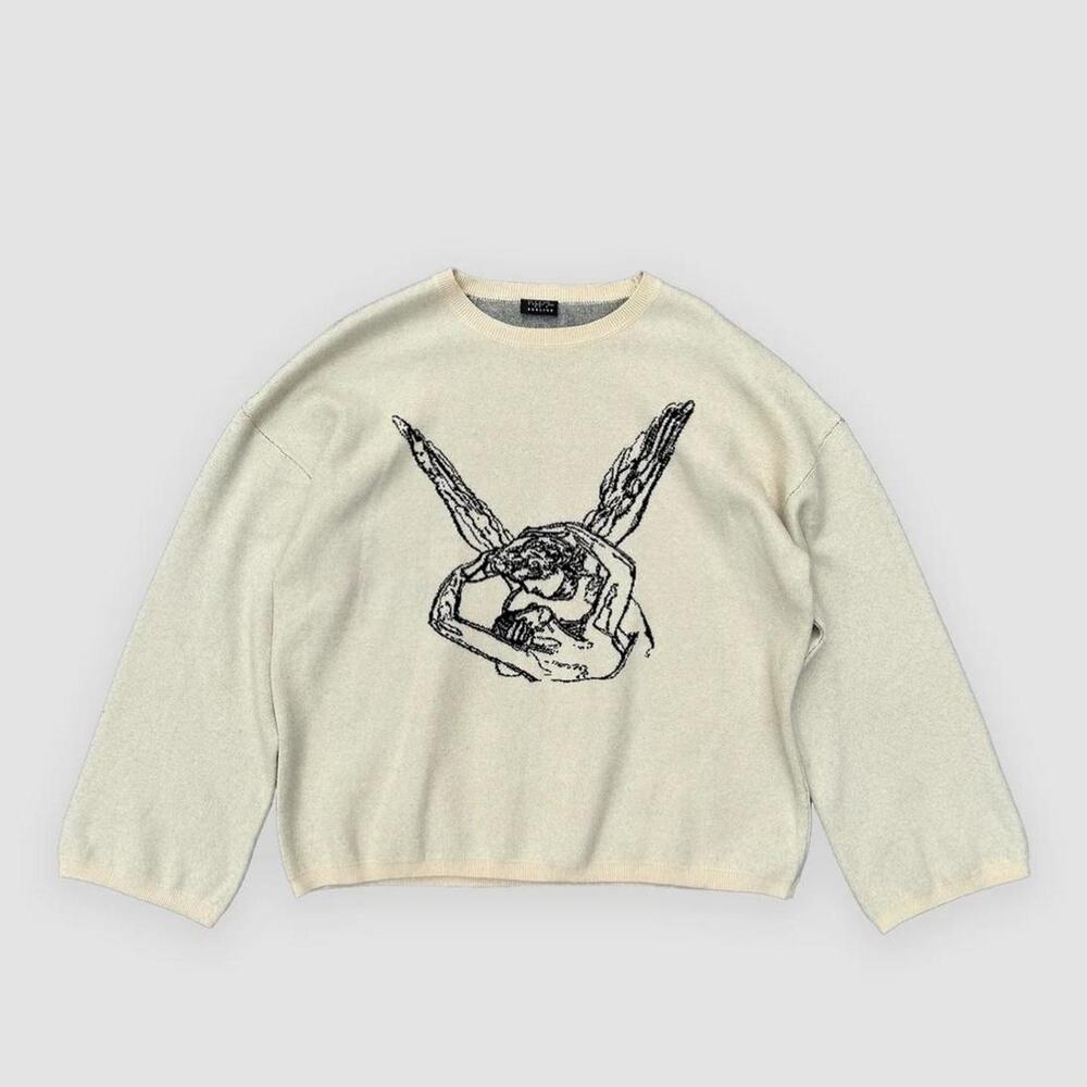 Unisex Cream and Black Sweater